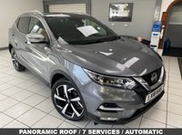 USED 2018 18 NISSAN QASHQAI 1.6 dCi Tekna+ SUV 5dr Diesel XTRON Euro 6 (s/s) (130 ps) GUN METALLIC GREY / BLACK NAPPA LEATHER TRIM / PANORAMIC ROOF / DUAL ZONE CLIMATE / ELECTRIC WINDOWS / POWERFOLD MIRRORS / AUTO LIGHTS / WIPERS / CRUISE CONTROL / SPEED LIMITER / LANE ASSIST / SATNAV / DAB FM AM CD TUNER / BLUETOOTH / 360 DEGREE CAMERAS / FRONT & REAR SENSORS / PRIVACY GLASS / 19"ALLOYS / ROOF RAILS / SERVICE HISTORY
