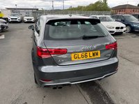 USED 2016 66 AUDI A3 1.4 Petrol (TFSI), CoD, S Line, 3 Door Hatchback, Manual, Euro 6, �&pound;20 Yearly Road Tax (Low Emissions). FULL 12 MONTH MOT WITH EVERY CAR