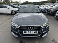 USED 2016 66 AUDI A3 1.4 Petrol (TFSI), CoD, S Line, 3 Door Hatchback, Manual, Euro 6, �&pound;20 Yearly Road Tax (Low Emissions). FULL 12 MONTH MOT WITH EVERY CAR