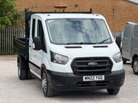 USED 2022 22 FORD TRANSIT 2.0 350 EcoBlue Leader Tipper Double Cab 4dr Diesel Manual RWD L3 Euro 6 (s/s) (130 ps) **FSH*1 OWNER*TIPPER*7 SEATS**