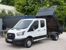 USED 2022 22 FORD TRANSIT 2.0 350 EcoBlue Leader Tipper Double Cab 4dr Diesel Manual RWD L3 Euro 6 (s/s) (130 ps) **FSH*1 OWNER*TIPPER*7 SEATS**