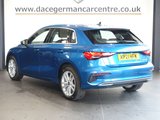 USED 2021 21 AUDI A3 1.0 TFSI 30 Sport Sportback 5dr Petrol S Tronic Euro 6 (s/s) (110 ps) HIGH QUALITY AUDI - 1 OWNER FROM NEW, COMES WITH A FULL AUDI MAIN DEALER SERVICE HISTORY + VIRTUAL COCKPIT DIGITAL DASH DISPLAY +  SATELLITE NAVIGATION + APPLE CARPLAY / ANDROID AUTO + BLUETOOTH PHONE AND MEDIA CONNECTIVITY + APPS CONTROL + IN CAR ENTERTAINMENT WITH TOUCH SCREEN MEDIA DISPLAY + AUTOMATIC LED HEADLIGHTS + LANE ASSIST + DAB DIGITAL RADIO + DUAL ZONE CLIMATE CONTROL + AIR CONDITIONING + ECO STOP/START SYSTEM + SELECTABLE DRIVING MODES + PARKING SENSORS + 17 INCH ALLOY WHEELS