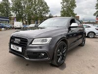 USED 2015 15 AUDI SQ5 3.0 BiTDI V6 SUV 5dr Diesel Tiptronic quattro Euro 5 (s/s) (313 ps) A REALLY BEAUTIFUL ADDITION TO OUR FORECOURT+DIESEL+AUTOMATIC+4 WHEEL DRIVE+SERVICE HISTORY+PRIVACY GLASS+CRUISE CONTROL+DAB DIGITAL RADIO+REVERSE CAMERA+FULL LEATHER INTERIOR+FULL PANORAMIC GLASS ROOF+SATELLITE NAVIGATION+PARK ASSIST+AIR CONDITIONING+CLIMATE CONTROL+ALLOY WHEELS+BLUETOOTH CONNECTIVITY+1 FULL YEARS MOT PRIOR TO COLLECTION+CALL NOW FOR MORE INFORMATION AND TO ARRANGE A VIEWING+NOT TO BE MISSED!!!!!!!!!!!!!!!!!!!!!!!!!!!!!!!