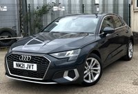 USED 2021 21 AUDI A3 1.0 TFSI 30 Sport Sportback 5dr Petrol Manual Euro 6 (s/s) (110 ps) - APPLE CAR PLAY - SAT NAV - LEATHER SEATS - P/SENSORS - BLUETOOTH - CRUISE - 2 OWNERS