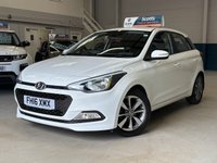 USED 2016 16 HYUNDAI I20 1.2 Blue Drive SE Hatchback 5 door Petrol Manual Euro 6 in White AUX POINT+REAR PARKING SENSORS