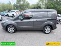 USED 2023 23 FORD TRANSIT CONNECT Grey 1.5 240 EcoBlue Limited panel van, 57,200 miles, ULEZ compliant, 6-speed manual, A/C, alloys, cruise, heated seat, rear sensors. Plus VAT @ 20%! This 2023 Ford Transit Connect, a 240 Limited derivative, boasts a single owner from new, offering excellent provenance. It features a 1.5 litre EcoBlue diesel engine, meeting Euro 6 emission standards, and comes with a 3 month warranty for your peace of mind. Inside, you'll find convenient power front windows with one touch up and down functionality, a header courtesy light with two map lights for improved visibility, and a single driver sunvisor complete with a mirror and ticket pocket. The ex