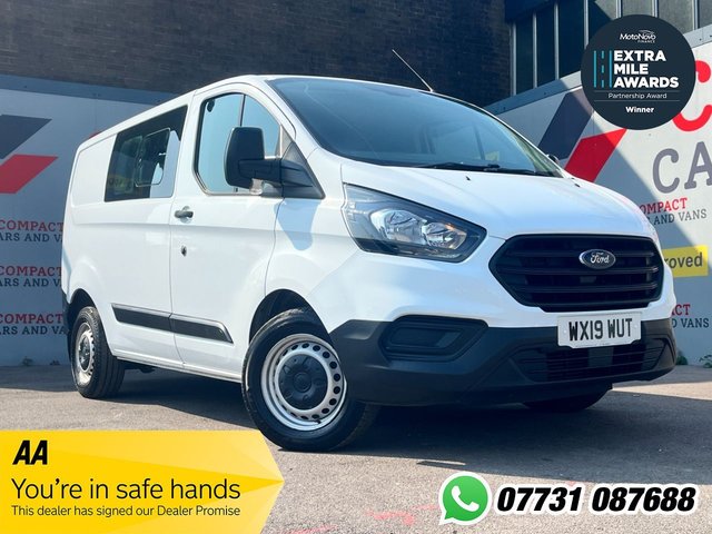 View our Ford Transit Custom 2.0 320 EcoBlue Crew Van Double Cab 5dr Diesel Manual L1 H1 Euro 6 (6 Seat) (105 ps)