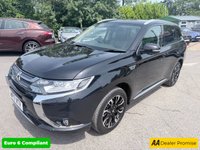 USED 2017 17 MITSUBISHI OUTLANDER Black 2.0h 12kWh 4h PHEV SUV, 46,500 miles, ULEZ compliant, Automatic, 4WD, Sunroof, Sat Nav, Leather, Heated seats, Climate control, 360 Camera This 2017 Mitsubishi Outlander 4h offers exceptionally low mileage for its age, having covered just 46,500 miles. This 2.0L Petrol Plug-in Hybrid is a Euro 6 compliant vehicle, benefiting from Four Wheel Drive for assured traction. It comes with a 3 month warranty and an MOT valid until December 2026, providing peace of mind. Notable features include Air Conditioning with Dual Climate Control, LED Headlights with Auto Levelling, and a 360 Degree Camera for effortless parking assistance.  Further
