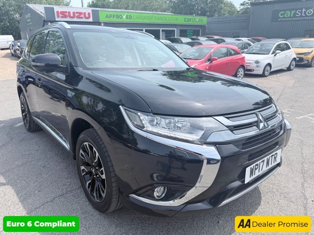 View our Mitsubishi Outlander Black 2.0h 12kWh 4h PHEV SUV, 46,500 miles, ULEZ compliant, Automatic, 4WD, Sunroof, Sat Nav, Leather, Heated seats, Climate control, 360 Camera