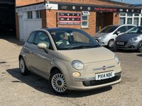 USED 2014 14 FIAT 500 1.2 Lounge Euro 6 (s/s) 3dr FSH/PAN ROOF/ CLEAN EXAMPLE