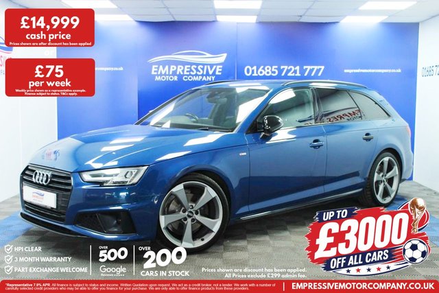 View our Audi A4 Avant 2.0 TFSI 35 Black Edition Estate 5dr Petrol S Tronic Euro 6 (s/s) (150 ps)