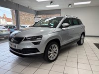 USED 2019 19 SKODA KAROQ 1.5 TSI ACT SE L SUV 5dr Petrol Manual Euro 6 (s/s) (150 ps) BRILLIANT SILVER / BLACK MICROSUEDE / LEATHER TRIM / HEATED FRONT SEATS / DUAL ZONE CLIMATE / ELECTRIC WINDOWS / POWERFOLD MIRRORS / CRUISE CONTROL / SPEED LIMITER / FRONT ASSIST / DRIVE MODE SELECTION / DAB FM AM TUNER / BLUETOOTH / USB / SMARTPHONE APP LINK / REAR PARKING CAMERA / FRONT AND REAR PARKING SENSORS / 18" ALLOY WHEELS / PRIVACY GLASS / SPACE SAVER SPARE WHEEL / SERVICE HISTORY
