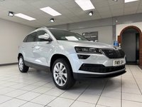 USED 2019 19 SKODA KAROQ 1.5 TSI ACT SE L SUV 5dr Petrol Manual Euro 6 (s/s) (150 ps) BRILLIANT SILVER / BLACK MICROSUEDE / LEATHER TRIM / HEATED FRONT SEATS / DUAL ZONE CLIMATE / ELECTRIC WINDOWS / POWERFOLD MIRRORS / CRUISE CONTROL / SPEED LIMITER / FRONT ASSIST / DRIVE MODE SELECTION / DAB FM AM TUNER / BLUETOOTH / USB / SMARTPHONE APP LINK / REAR PARKING CAMERA / FRONT AND REAR PARKING SENSORS / 18" ALLOY WHEELS / PRIVACY GLASS / SPACE SAVER SPARE WHEEL / SERVICE HISTORY
