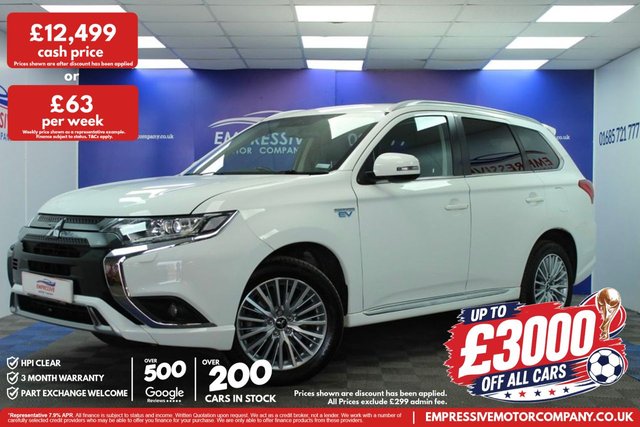 View our Mitsubishi Outlander 2.4h TwinMotor 13.8kWh Juro SUV 5dr Petrol Plug-in Hybrid CVT 4WD Euro 6 (s/s) (209 ps)