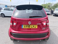 USED 2018 18 SUZUKI IGNIS Red 1.2 Dualjet MHEV SZ5 ALLGRIP, 33,038 miles, Euro 6, ULEZ compliant, Manual, 16in Alloys, Sat nav, Rear Camera, Bluetooth, Cruise, A/C. This 2018 Suzuki Ignis SZ5 boasts exceptionally low mileage for its age, having covered just 33,038 miles, and has been cared for by only two owners. This Euro 6 compliant, 1.2 litre petrol hybrid model features a capable four wheel drive system, making it a versatile choice. It comes with a 3 month warranty for your peace of mind and its MOT is valid until March 2027. Notable features include integrated Bluetooth for seamless phone connectivity, striking LED projector headlamps, and a rear park