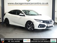 USED 2019 19 HONDA CIVIC 1.0 VTEC Turbo SR Hatchback 5dr Petrol CVT Euro 6 (s/s) (126 ps) FULL SERVICE HISTORY +  SATELLITE NAVIGATION + APPLE CARPLAY / ANDROID AUTO + REAR VIEW CAMERA + BLUETOOTH PHONE AND MEDIA CONNECTIVITY + APPS CONTROL + IN CAR ENTERTAINMENT WITH TOUCH SCREEN MEDIA DISPLAY + AUTOMATIC LED HEADLIGHTS + DAB DIGITAL RADIO + DUAL ZONE CLIMATE CONTROL + AIR CONDITIONING + ECO STOP/START SYSTEM + SELECTABLE DRIVING MODES + FRONT AND REAR PARKING SENSORS + 17 INCH ALLOY WHEELS + AUTOMATIC WIPERS WITH RAIN SENSOR + AUTO DIMMING REAR VIEW MIRROR