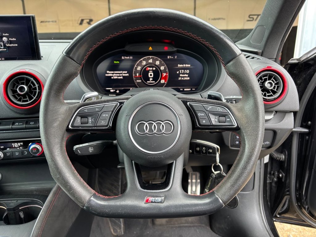 USED 2019 19 AUDI RS3 2.5 TFSI GPF Sportback 5dr Petrol S Tronic quattro Euro 6 (s/s) (400 ps) 