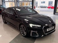 USED 2021 21 AUDI A5 2.0 TDI 35 S line Sportback 5dr Diesel S Tronic Euro 6 (s/s) (163 ps) SPORTS SEATS & MYTHOS BLACK + STUNNING EXAMPLE + MHEV!!