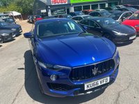 USED 2017 66 MASERATI LEVANTE Blue 3.0D V6 SUV, 68,250 miles, Euro 6, Automatic 4WD, Panoramic sunroof, 360 camera, Sat nav, Leather, touchscreen and a full service history... Boasting an impressive provenance, this 2017 Maserati Levante D V6 presents with only 68,000 miles and a full dealership service history at 13k, 28k, 34k, 40k, 45k, 51k, 55k, 61k, indicating exceptional care. This stylish SUV is powered by a robust 3.0L Diesel engine, delivering a dynamic driving experience with its Four Wheel Drive system and meeting Euro 6 emissions standards. Inside, you'll find a wealth of technology and comfort, including a panoramic sunroof, active cruise control for effor