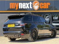 USED 2020 20 LAND ROVER RANGE ROVER SPORT 5.0 P575 V8 GPF SVR SUV 5dr Petrol Auto 4WD Euro 6 (s/s) (575 ps) Our stunning Range Rover Sport 5.0 V8 Supercharged SVR is the ultimate SUV combining performance and practicality like no other vehicle on the road - our Range Rover SVR is finished in breathtaking Santorini Black Metallic and sits on 22 Inch 5 Split Spoke Gloss Black Alloy Wheels and has the SVR-specific Exposed Carbon Fibre Bonnet, which really makes this SUV stand out and completes the Sporty appearance. The interior comes with the must-have Panoramic Sunroof, which shines a light on the Beau