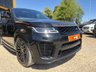 USED 2020 20 LAND ROVER RANGE ROVER SPORT 5.0 P575 V8 GPF SVR SUV 5dr Petrol Auto 4WD Euro 6 (s/s) (575 ps) Our stunning Range Rover Sport 5.0 V8 Supercharged SVR is the ultimate SUV combining performance and practicality like no other vehicle on the road - our Range Rover SVR is finished in breathtaking Santorini Black Metallic and sits on 22 Inch 5 Split Spoke Gloss Black Alloy Wheels and has the SVR-specific Exposed Carbon Fibre Bonnet, which really makes this SUV stand out and completes the Sporty appearance. The interior comes with the must-have Panoramic Sunroof, which shines a light on the Beau