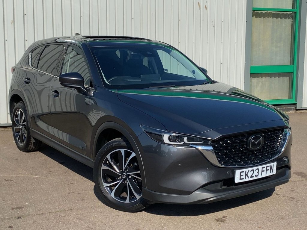 USED 2023 23 MAZDA CX-5 2.0 e-SKYACTIV G MHEV Exclusive-Line SUV 5dr Petrol Auto Euro 6 (s/s) (165 ps) MACHINE GREY+1 OWNER+LEATHER SEATS
