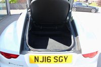 PRE-OWNED 2016 16 JAGUAR F-TYPE 3.0 V6 Coupe 2dr Petrol Auto Euro 6 (s/s) (340 ps) Polaris White, Black Leather and Suede Cloth, Panoramic Glass Sunroof (&pound;1280 option), Cruise Control With Adaptive Speed Limiter (&pound;360 option), Switchable Active Sports Exhaust (&pound;360 option), Reverse Park Camera With Guidance (&pound;265 option), Front Parking Aid (&pound;250 option), Satalite Navigation, Auto Dimming Rear View Mirror, Bluetooth, DAB Radio, Dynamic Mode, Rain Sensing Windscreen Wipers, Deployable Rear Spoiler, Sports Seats, Electric Adjustable Steering Column, Tyre Pressure Monitor, 2 Keys