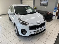 USED 2018 18 KIA SPORTAGE 1.6 GDi 1 SUV 5dr Petrol Manual Euro 6 (s/s) (130 bhp) ARCTIC WHITE / BLACK CLOTH TRIM / AIRCON / ELECTRIC WINDOWS X4 / ELECTRIC MIRRORS / CRUISE CONTROL / SPEED LIMITER / FM AM DAB CD TUNER / AUX / USB / BLUETOOTH / REMOTE CENTRAL LOCKING / REAR WASH/WIPE / 16" SILVER FINISH ALLOY WHEELS / SERVICE HISTORY