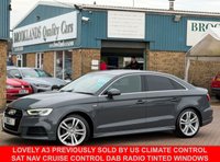 USED 2016 66 AUDI A3 SALOON 1.4 TFSI CoD S line Saloon 4 Door Nano Grey Petrol Manual Euro 6 (s/s) (150 ps) LOVELY A3 PREVIOUSLY SOLD BY US CLIMATE CONTROL SAT NAV CRUISE CONTROL DAB RADIO TINTED WINDOWS
