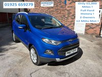 USED 2017 67 FORD ECOSPORT 1.0T EcoBoost Titanium SUV 5dr Petrol Manual 2WD Euro 5 (s/s) (125 ps) Only 51,000 Miles, Full Ford History & 12 Mths Mot, 2 Private Owners, Part Leather Interior, Heated Front Seats !!!
