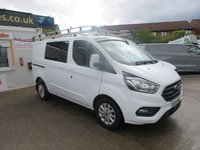 USED 2022 72 FORD TRANSIT CUSTOM 2.0 300 EcoBlue Limited Crew Van Double Cab L1 H1 Euro 6 (6 Seat) (130 Bhp) NO VAT TO PAY 2022 FORD TRANSIT CUSTOM 2.0 300 ECOBLUE LIMITED 6 SEAT CREW VAN NO VAT TO PAY