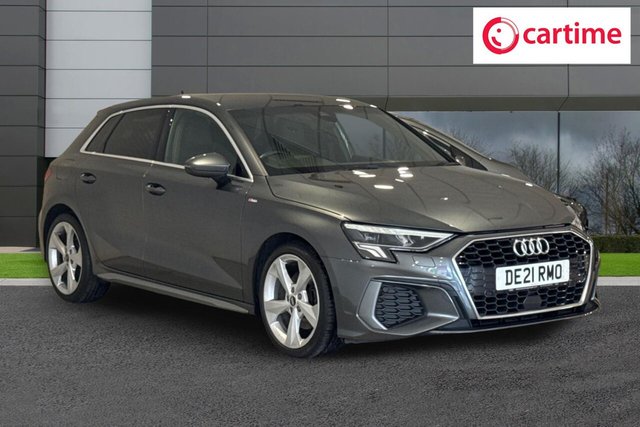 View our Audi A3 1.0 TFSI 30 S line Sportback 5dr Petrol Manual Euro 6 (s/s) (110 ps) Rear Parking Sensors, Audi Smartphone Interface, LED Interior Light Package, MMI Navigation, 18In Alloys