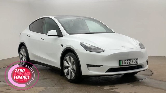 View our Tesla Model Y (Dual Motor) Long Range SUV 5dr Electric Auto 4WDE (384 bhp) Expansive Glass Roof, Touchscreen With Navigation, Heated Steering Wheel, Heated Seats, 19in Alloys