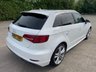 USED 2017 17 AUDI A3 2.0 TDI S line Sportback 5dr Diesel Manual Euro 6 (s/s) (150 ps) 1 PREVIOUS OWNER , FULL SERVICE HISTORY , &pound;20 A YEAR ROAD TAX