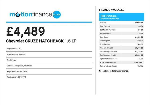 View our CHEVROLET CRUZE