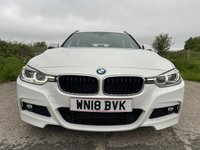 USED 2018 J BMW 3 SERIES 2.0 320d M Sport Touring 5dr Diesel Manual Euro 6 (s/s) (190 ps) BMW PROFESSIONAL MEDIA PACKAGE + REAR PARKING SENSORS + ADAPTIVE M-SPORT SUSPENSION + DAB RADIO + AUTOMATIC TAILGATE + CRUISE CONTROL WITH BRAKE FUNCTION + BLUETOOTH + iDRIVE CONTROLLER + RAIN SENSING WIPERS + AUTOMATIC HEADLIGHTS + SAT NAV + FRONT SPORT SEATS + AUTOMATIC TWO-ZONE CLIMATE CONTROL WITH AIR CON + RUN FLAT TYRES + M-SPORT MULTIFUNCTION LEATHER STEERING WHEEL + 6.5' COLOURED DISPLAY SCREEN + 18' M STAR SPOKE ALLOY WHEELS WITH TPMS