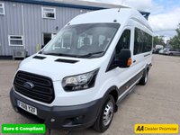 USED 2018 68 FORD TRANSIT White 2.2 TDCi 460 HDT minibus, 68,000 miles, 18 seater, 6 Speed Manual Gearbox, electric windows, double wheel,great spec. Plus VAT @ 20%! This 2018 Ford Transit TDCi 460 offers an impressive 18 seat capacity, making it an ideal choice for transporting larger groups. Powered by a robust 2.2L diesel engine, this Euro 6 compliant model combines efficiency with performance. Its registration year of 2018 ensures it benefits from modern design and technology.  The generous seating arrangement is a standout feature, providing ample space for all passengers. This Ford Transit is designed for practicality and reliability, offering a comfor
