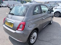 USED 2023 23 FIAT 500 Grey 1.0 MHEV hatchback, 44,183 miles, Euro 6, ULEZ compliant, 6-speed manual, 7in screen, CarPlay/Android Auto, sunroof, A/C, 15in alloys. This 2023 Fiat 500 is a superb example, having had only one owner since new. It features a responsive 1.0 litre petrol engine, meeting Euro 6 emissions standards. Inside, you'll find a 7in HD touchscreen radio complete with Bluetooth, USB, and DAB functionality, alongside seamless Apple CarPlay and Android Auto connectivity. Comfort is assured with air conditioning, while the rain and dusk sensors automatically activate the headlights. Enjoy the open air with the fixed panoramic sunroof, all con