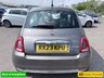 USED 2023 23 FIAT 500 Grey 1.0 MHEV hatchback, 44,183 miles, Euro 6, ULEZ compliant, 6-speed manual, 7in screen, CarPlay/Android Auto, sunroof, A/C, 15in alloys. This 2023 Fiat 500 is a superb example, having had only one owner since new. It features a responsive 1.0 litre petrol engine, meeting Euro 6 emissions standards. Inside, you'll find a 7in HD touchscreen radio complete with Bluetooth, USB, and DAB functionality, alongside seamless Apple CarPlay and Android Auto connectivity. Comfort is assured with air conditioning, while the rain and dusk sensors automatically activate the headlights. Enjoy the open air with the fixed panoramic sunroof, all con