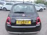 USED 2023 23 FIAT 500 Black 1.0 MHEV hatchback, 39,998 miles, Euro 6, ULEZ compliant, 6-speed manual, 7in screen, CarPlay/Android Auto, sunroof, A/C, 15in alloys. This 2023 Fiat 500 is a superb example, having had only one owner since new. It is powered by an efficient 1.0 litre petrol engine, meeting Euro 6 emissions standards. Inside, you'll find a fixed sunroof offering a panoramic view, air conditioning for comfort, and seamless connectivity with Apple CarPlay and Android Auto. The 7 inch HD touchscreen radio includes Bluetooth, USB, and DAB for all your entertainment needs, while rain and dusk sensors automatically manage the headlights.  This Fiat 5