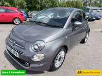 USED 2023 23 FIAT 500 Grey 1.0 MHEV hatchback, 41,298 miles, Euro 6, ULEZ compliant, 6-speed manual, 7in screen, CarPlay/Android Auto, sunroof, A/C, 15in alloys. This 2023 Fiat 500 is a superb example, having had only one owner from new. It is powered by an efficient 1.0 litre petrol engine, meeting Euro 6 emissions standards. This model comes equipped with a 7in HD touchscreen radio featuring Bluetooth, USB, and DAB functionality, alongside seamless Apple CarPlay and Android Auto connectivity. Comfort is assured with air conditioning, while the fixed sunroof, including a panoramic glass panel, adds to the airy cabin feel. Practicality is enhanced by rai