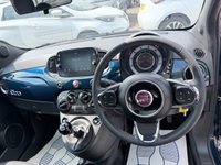USED 2023 23 FIAT 500 Blue 1.0 MHEV hatchback, 44,183 miles, Euro 6, ULEZ compliant, 6-speed manual, 7in screen, CarPlay/Android Auto, sunroof, A/C, 15in alloys. This 2023 Fiat 500 is a superb example, having had only one owner since new. It features a responsive 1.0 litre petrol engine, meeting Euro 6 emissions standards. Inside, you'll find comfort with air conditioning and enjoy the fixed panoramic sunroof. Stay connected and entertained with Apple CarPlay and Android Auto compatibility, all managed through a 7 inch HD touchscreen radio that includes Bluetooth, USB, and DAB functionality. The car also benefits from rain and dusk sensors, which automat