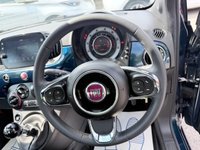 USED 2023 23 FIAT 500 Blue 1.0 MHEV hatchback, 44,183 miles, Euro 6, ULEZ compliant, 6-speed manual, 7in screen, CarPlay/Android Auto, sunroof, A/C, 15in alloys. This 2023 Fiat 500 is a superb example, having had only one owner since new. It features a responsive 1.0 litre petrol engine, meeting Euro 6 emissions standards. Inside, you'll find comfort with air conditioning and enjoy the fixed panoramic sunroof. Stay connected and entertained with Apple CarPlay and Android Auto compatibility, all managed through a 7 inch HD touchscreen radio that includes Bluetooth, USB, and DAB functionality. The car also benefits from rain and dusk sensors, which automat