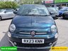 USED 2023 23 FIAT 500 Blue 1.0 MHEV hatchback, 44,183 miles, Euro 6, ULEZ compliant, 6-speed manual, 7in screen, CarPlay/Android Auto, sunroof, A/C, 15in alloys. This 2023 Fiat 500 is a superb example, having had only one owner since new. It features a responsive 1.0 litre petrol engine, meeting Euro 6 emissions standards. Inside, you'll find comfort with air conditioning and enjoy the fixed panoramic sunroof. Stay connected and entertained with Apple CarPlay and Android Auto compatibility, all managed through a 7 inch HD touchscreen radio that includes Bluetooth, USB, and DAB functionality. The car also benefits from rain and dusk sensors, which automat