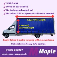 USED 2021 71 MERCEDES-BENZ SPRINTER  2.1 315Cdi 3.5t. NEW 5.2m (17ft) Curtainside Body, Tail Lift, Eu 6, 148Bhp Large Tail Lift, Tall Rear Aperture