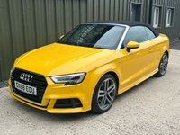 USED 2018 68 AUDI A3 CABRIOLET 1.5 TFSI CoD 35 S line Convertible 2dr Petrol S Tronic Euro 6 (s/s) (150 ps) 