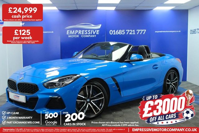 View our BMW Z4 2.0 30i M Sport Convertible 2dr Petrol Auto sDrive Euro 6 (s/s) (258 ps)
