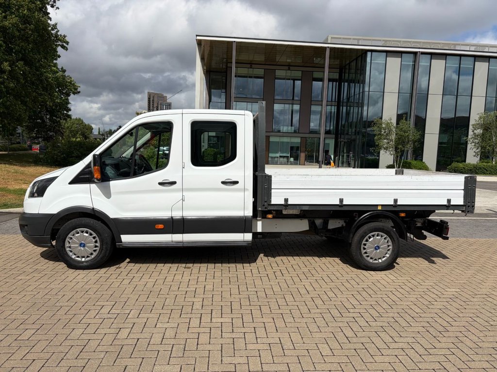 USED 2017 67 FORD TRANSIT 350 2.0TDCi EU6 L3 D/CAB ONE STOP TIPPER *ALLOY BODY*7 SEATS*E/W*TOW BAR*NEW WET BELT AT 111K MILES* EU6-LWB-7SEATS-NEW MOT