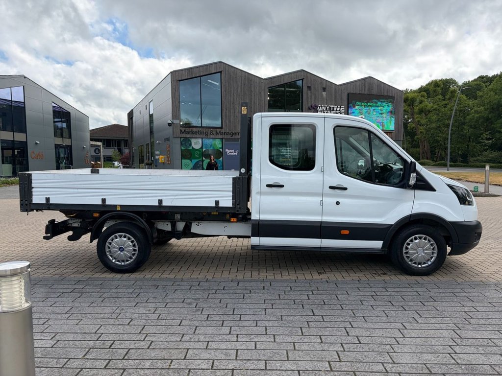 USED 2017 67 FORD TRANSIT 350 2.0TDCi EU6 L3 D/CAB ONE STOP TIPPER *ALLOY BODY*7 SEATS*E/W*TOW BAR*NEW WET BELT AT 111K MILES* EU6-LWB-7SEATS-NEW MOT