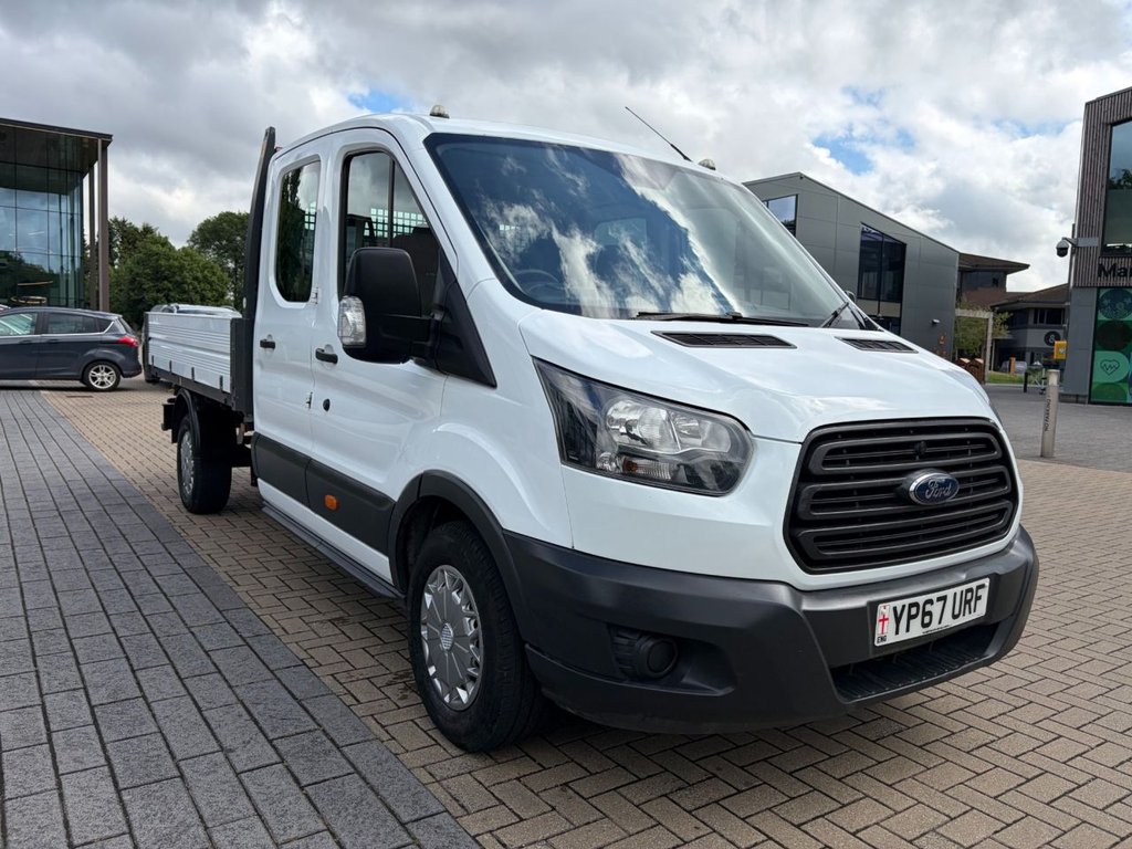 USED 2017 67 FORD TRANSIT 350 2.0TDCi EU6 L3 D/CAB ONE STOP TIPPER *ALLOY BODY*7 SEATS*E/W*TOW BAR*NEW WET BELT AT 111K MILES* EU6-LWB-7SEATS-NEW MOT